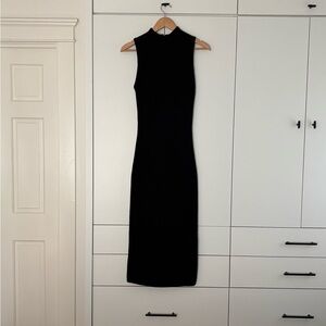Alice + Olivia Black Knit Bodycon Midi Dress